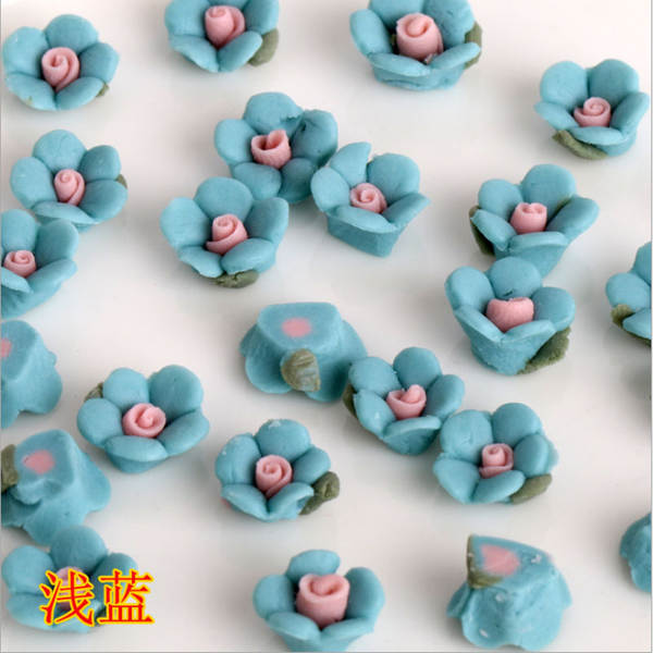 3/5/6/8/10/12/15mm 5 folhas flores cerâmicas DIY acessórios de beleza móvel