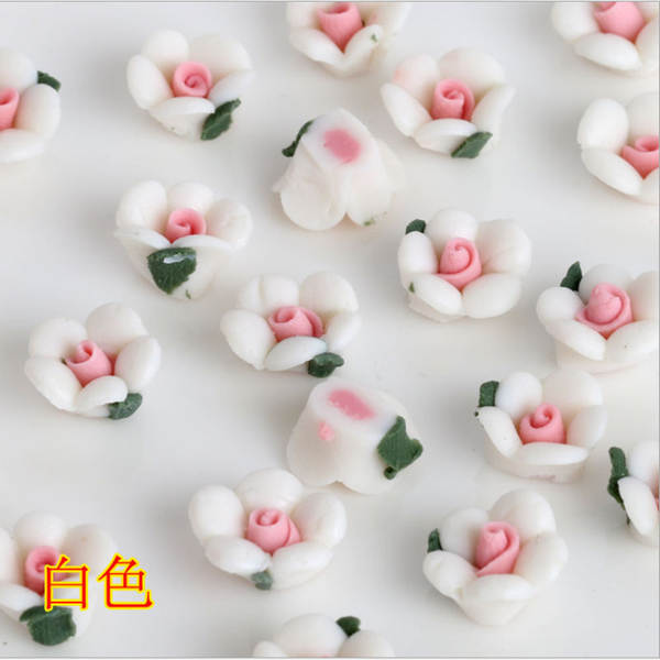 3/5/6/8/10/12/15mm 5 folhas flores cerâmicas DIY acessórios de beleza móvel
