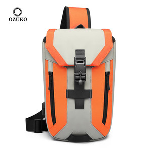 OZUKO Saco de peito masculino sensível à inclinação avançado Saco de esporte à prova d'água Multifuncional para viagens e saídas