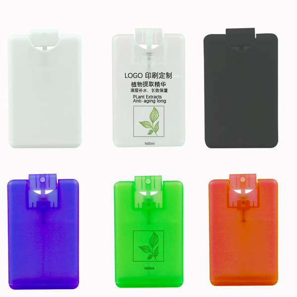 Fornecimento contínuo 20ml Cartão de perfume de pulverização de garrafas Distribuidor de garrafas de desinfecção de pulverização