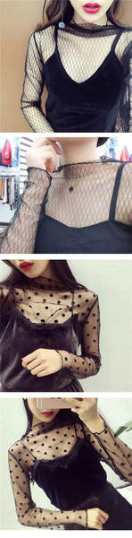 Blusa de malha de renda feminina