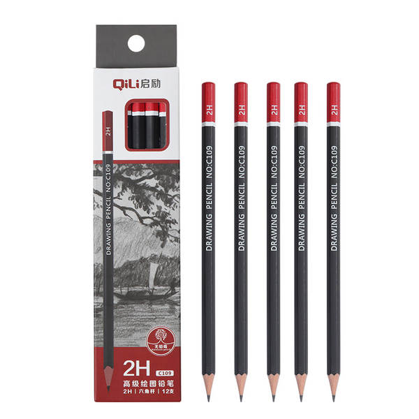 Desenho de lápis de arte 2B lápis 2b uma caixa estudante pintura 2h-14b desenho de madeira de madeira rápida de escrita de lápis kit atacado