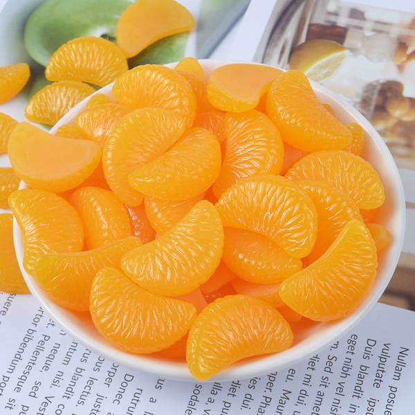 Simulação de resina Folhas de laranja Acessórios de folhas de frutas Material de casca de creme de celular Acessórios de orelhas DI