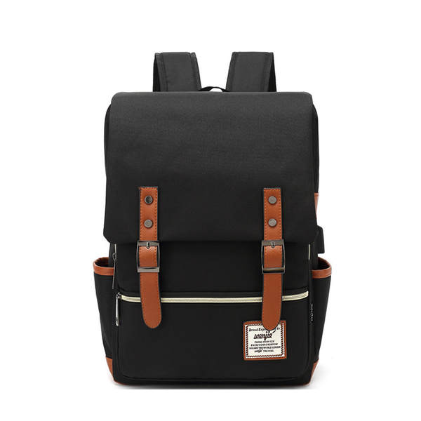 Novo modelo de comércio exterior usb personalidade vintage homens e mulheres veludo exterior grande mochila de viagem mochila de ombros de moda atacado um