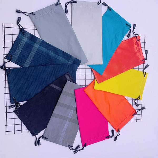 Novo logo impresso bolsa de óculos de sol de cor preta bolsa de celular fabricante atacado bolsa de óculos