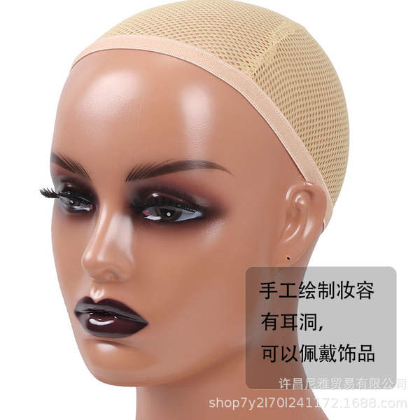 A origem da fábrica de cabelo falso modelo atacado pvc exibição feminina pele preta modelo europeia cabeça falsa ombro modelo cabeça