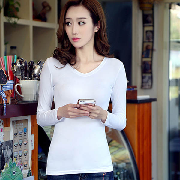 Camiseta feminina longa manga