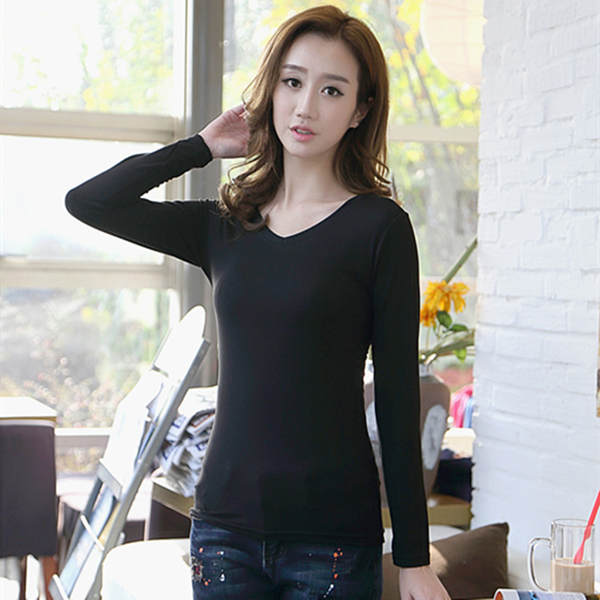 Camiseta feminina longa manga