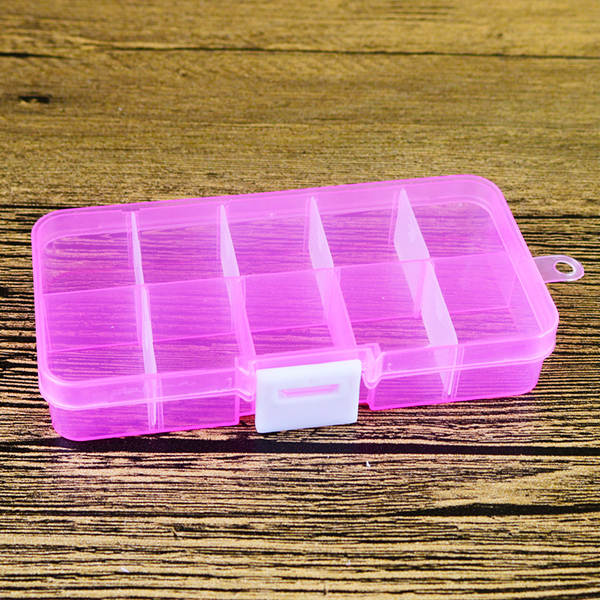 Mini 10 gramas de plástico transparente para desmontar orelhas Diversas classificações de componentes para organizar a caixa de maquiagem