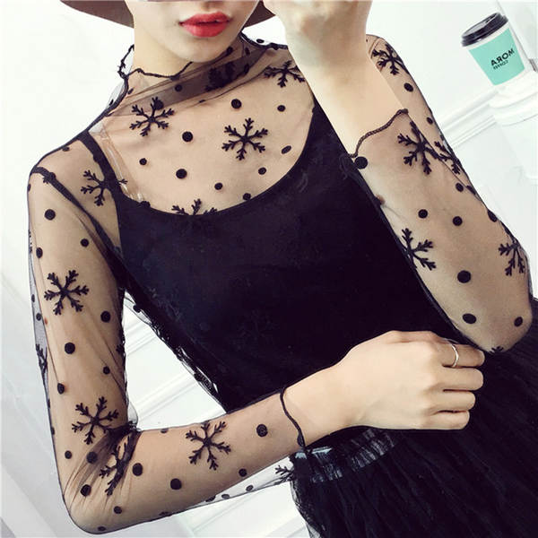 Blusa de malha de renda feminina