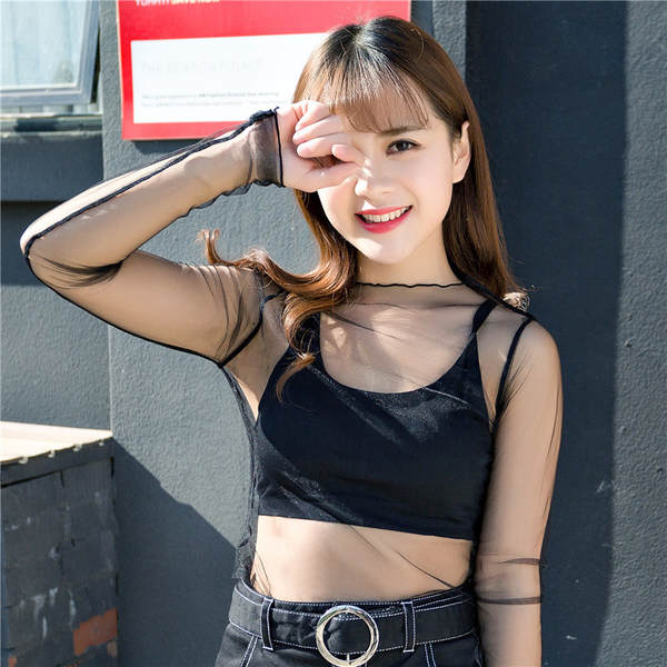 Blusa de malha de renda feminina