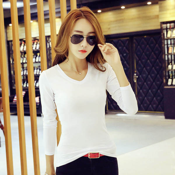 Camiseta feminina longa manga