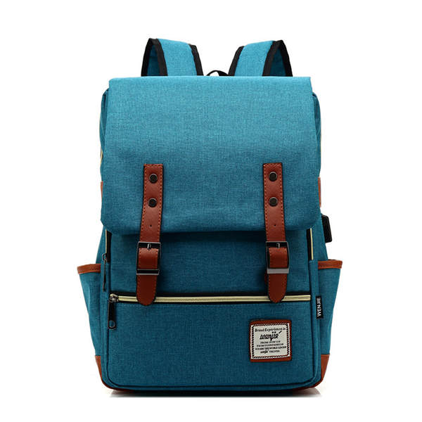 Novo modelo de comércio exterior usb personalidade vintage homens e mulheres veludo exterior grande mochila de viagem mochila de ombros de moda atacado um
