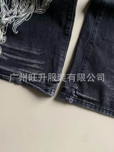 Transfronteiriço e-commerce casual jeans masculino vintage impressão hip-hop roupas de rua masculino original