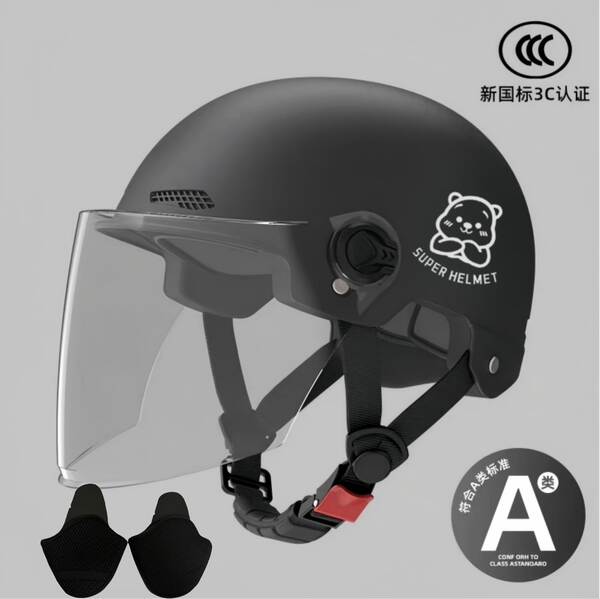 Novo modelo nacional 3C certificado capacete elétrico para motocicletas masculino e feminino quatro temporadas chapéu de segurança geral para adultos semicondutores