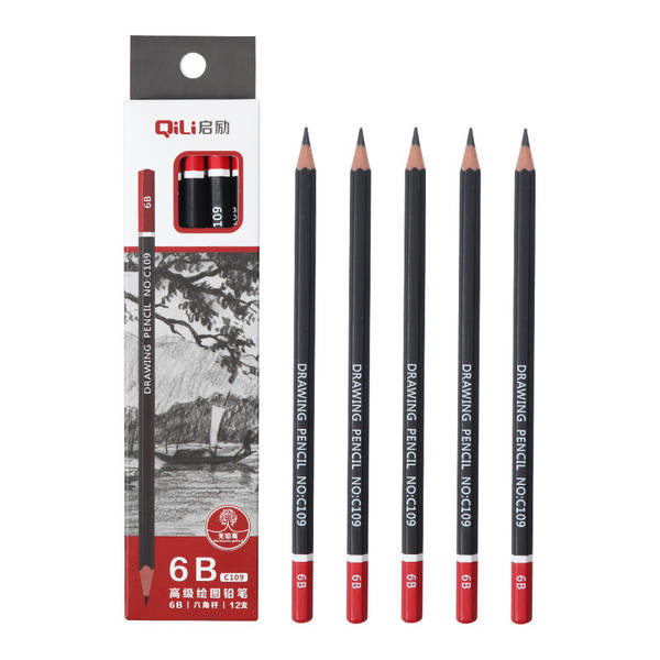 Desenho de lápis de arte 2B lápis 2b uma caixa estudante pintura 2h-14b desenho de madeira de madeira rápida de escrita de lápis kit atacado