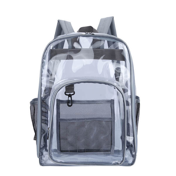 Amazon Transboundary Supply Transparente backpack pvc duplo ombro saco pvc saco grande capacidade saco estudante
