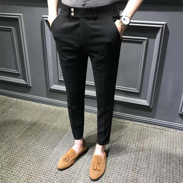 Calça social masculina reta