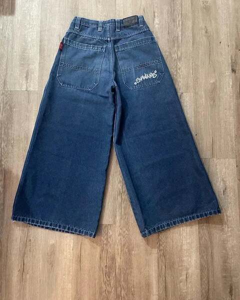 JNCO Y2K Loose jeans masculino padrão hip-hop rua masculino calças largas