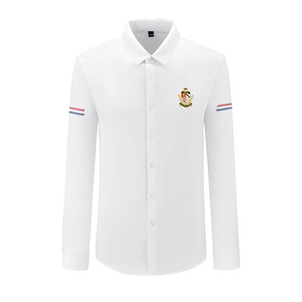 Vestido masculino leve e luxuoso sensível 3D digital impressão emblema corpo livre de calor longas mangas camisa masculina fornecimento grossista transfronteiriço