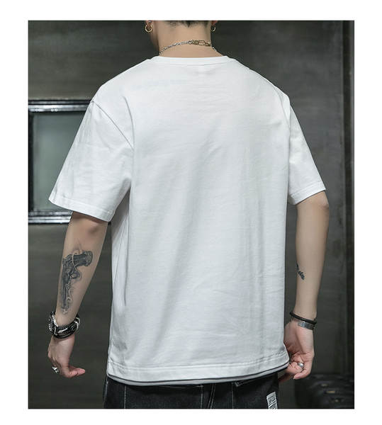 Camiseta masculina de algodão curta