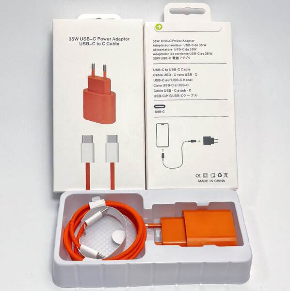 Cabeça de carregamento de celular padrão europeu pd20w para Apple 15 carregador iPad kit linha de dados pd 35w