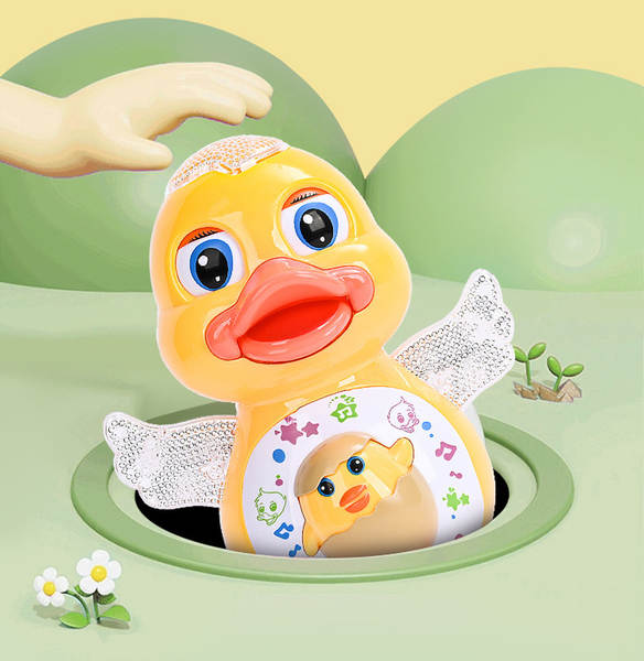 A música vai cantar, dançar, dançar, bater caricaturas de pato elétrico de luzes de música para vender brinquedos quentes