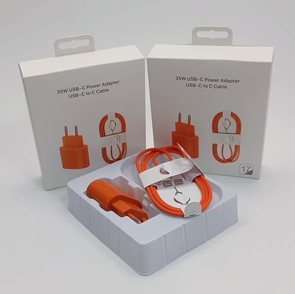 Cabeça de carregamento de celular padrão europeu pd20w para Apple 15 carregador iPad kit linha de dados pd 35w