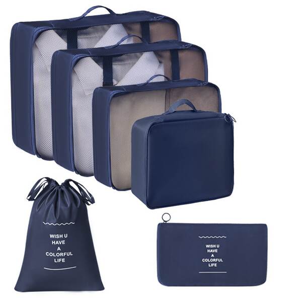 Conjunto de 7 Bolsas de Organização para Viagem