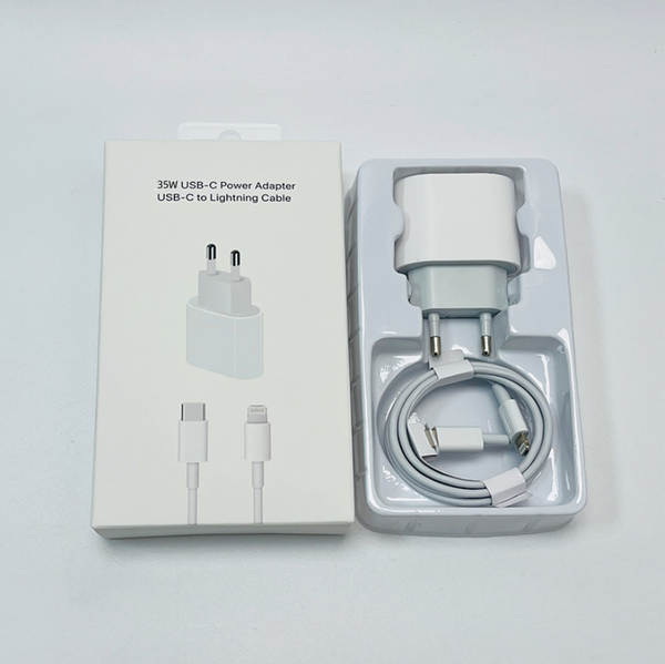 Cabeça de carregamento de celular padrão europeu pd20w para Apple 15 carregador iPad kit linha de dados pd 35w