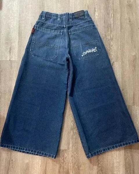 Cross-border e-commerce caricatura de rua estampado jeans azul retro calças meninos meninos grandes meninos jeans Y2K hip hop