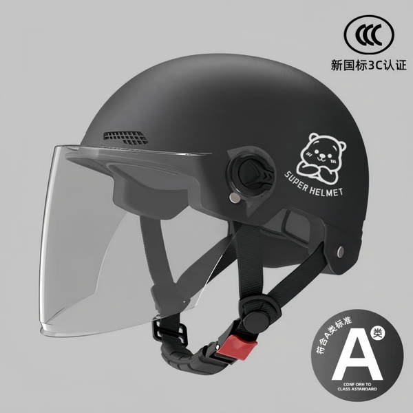 Novo modelo nacional 3C certificado capacete elétrico para motocicletas masculino e feminino quatro temporadas chapéu de segurança geral para adultos semicondutores
