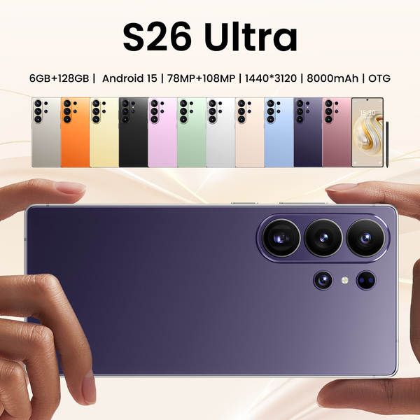 Transfronteiriço S26 smartphone ultra grande ecrã global versão 5g Android 15 explosivos de venda quente 8+256