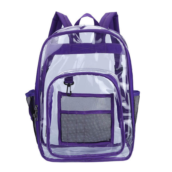 Amazon Transboundary Supply Transparente backpack pvc duplo ombro saco pvc saco grande capacidade saco estudante