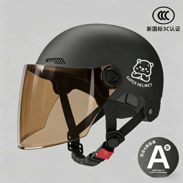 Novo modelo nacional 3C certificado capacete elétrico para motocicletas masculino e feminino quatro temporadas chapéu de segurança geral para adultos semicondutores