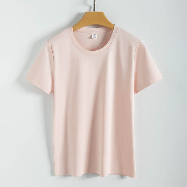 Camiseta feminina de algodão curta