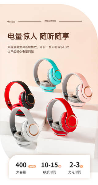 Fone de ouvido Bluetooth Wireless Headphone