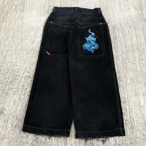 Cross-border e-commerce caricatura de rua estampado jeans azul retro calças meninos meninos grandes meninos jeans Y2K hip hop