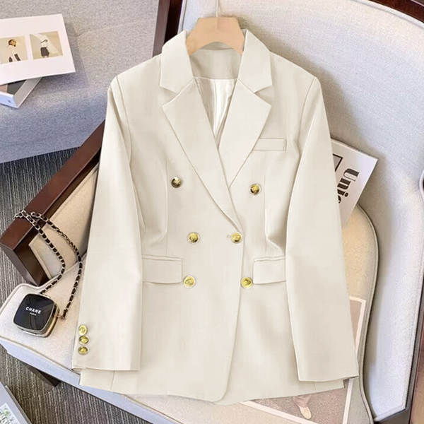 2026 Primavera Outono Nova capa de vestido Coréia Coréia Versão Direita Relaxada Relaxada Moda Humor Deslumbrante Pequeno Vestíbulo