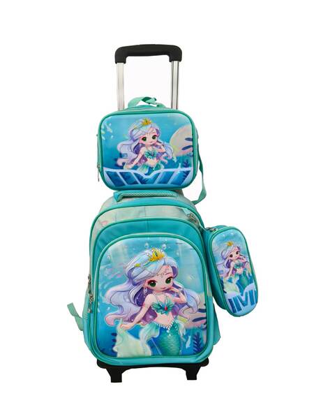 Novo 3D de couro da escola primária tecido de nylon três conjuntos de crianças sacola bolsas de comércio exterior bolsas de almoço fábrica