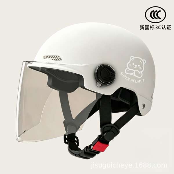 Novo modelo nacional 3C certificado capacete elétrico para motocicletas masculino e feminino quatro temporadas chapéu de segurança geral para adultos semicondutores