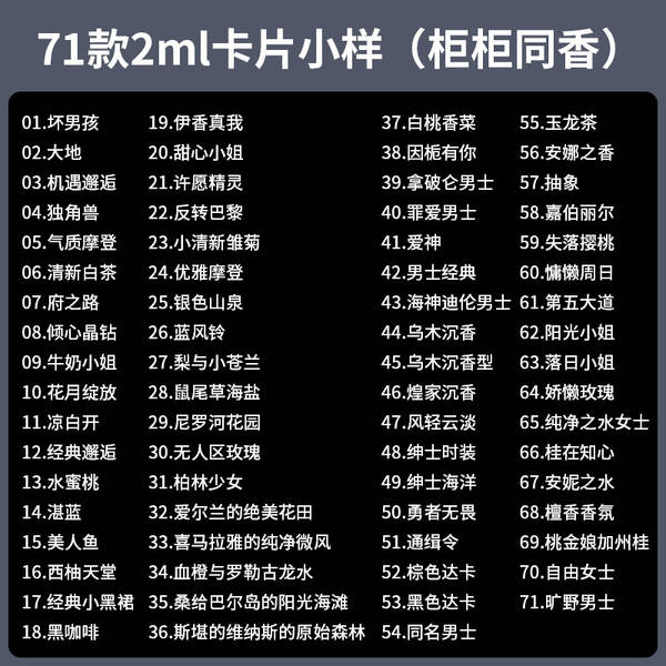 小城伊香品牌女士卡片香水小样持久留香跨境外贸爆款男士香水批发