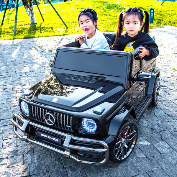 Carro elétrico Mercedes grande g para crianças Carro elétrico de quatro rodas para carregar para homens e meninos, bebês e meninos Carro de brinquedo remoto para duas pessoas