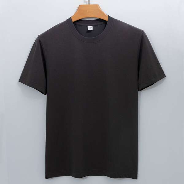 High-end 220g Solona T-Shirt Homem Meia-Lança Modelo T-Shirt Corta-Lança Homem T-Shirt Puro Fim de Verão
