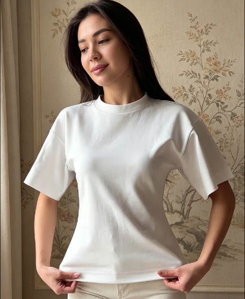 Camiseta feminina curta de manga