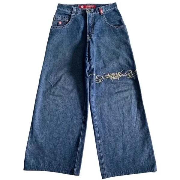Cross-border e-commerce caricatura de rua estampado jeans azul retro calças meninos meninos grandes meninos jeans Y2K hip hop