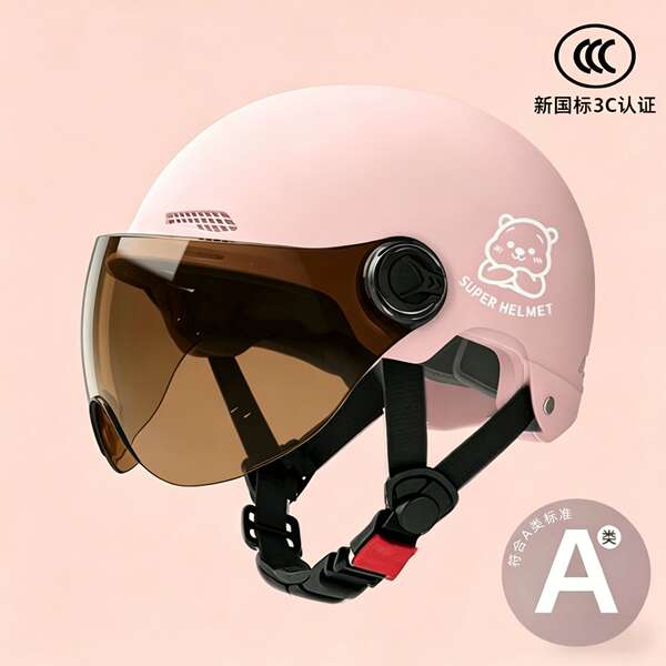 Novo modelo nacional 3C certificado capacete elétrico para motocicletas masculino e feminino quatro temporadas chapéu de segurança geral para adultos semicondutores