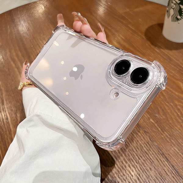 Aplicável ao iPhone 18 PROMAX Caixinha de ar translúcida TPU Caixinha de proteção total de Apple 15