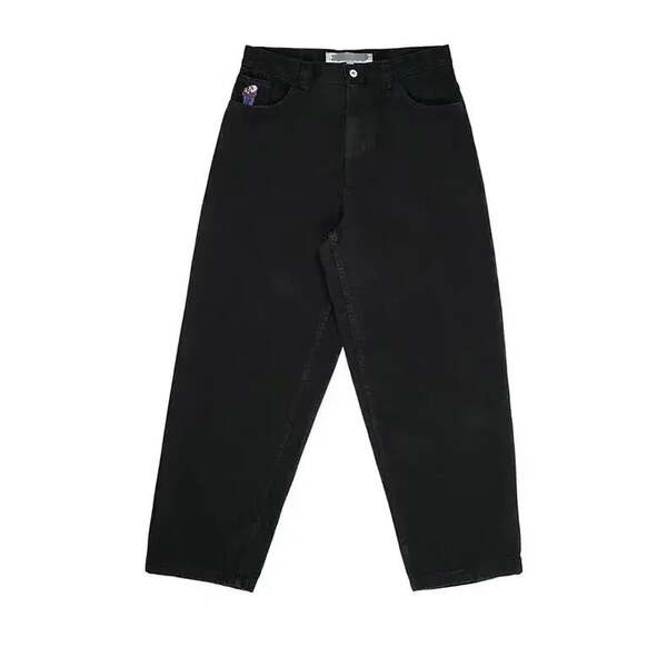 Polar Big Boy jeans Y2K Hip-Hop desenho de desenho animado penteado azul solto jeans homens