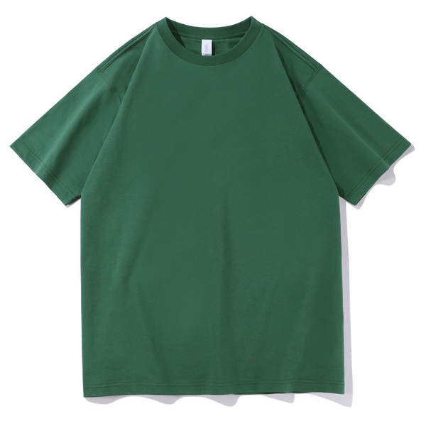 T-shirt de algodão puro para homens de peso pesado de 230 g de pulso diário para homens de pulso curto